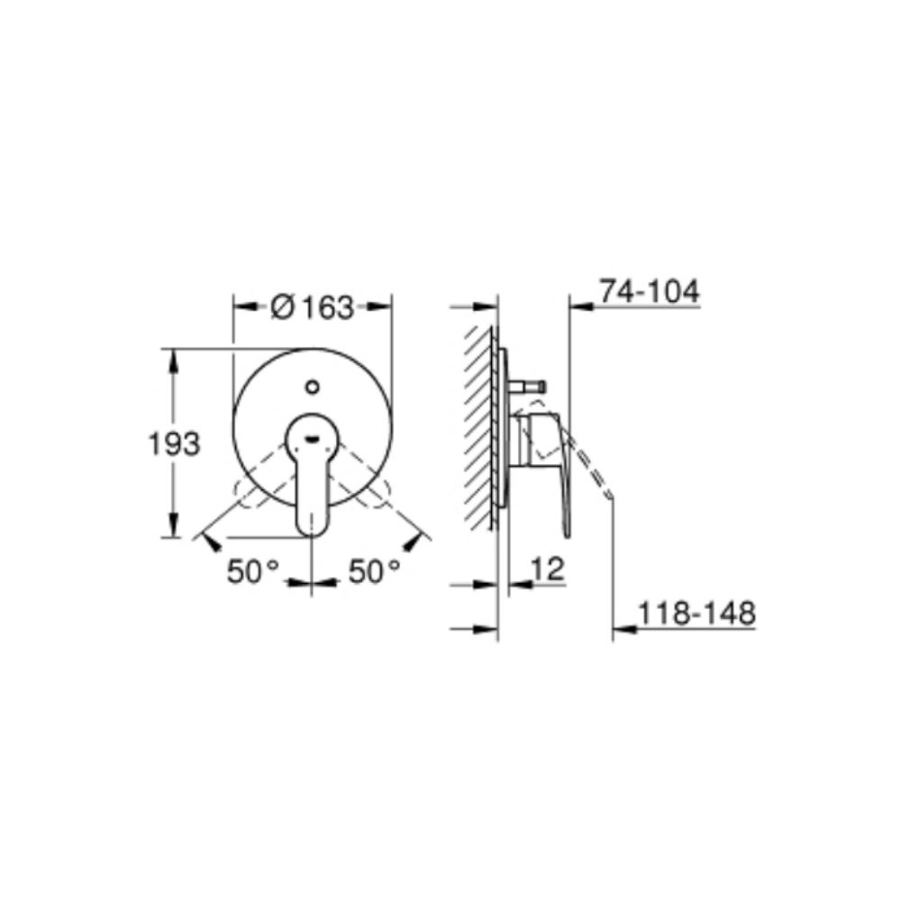 Van nóng lạnh kèm chuyển hướng 2 đường Eurostyle Cosmopolitan GROHE 19506002 - Ảnh 3