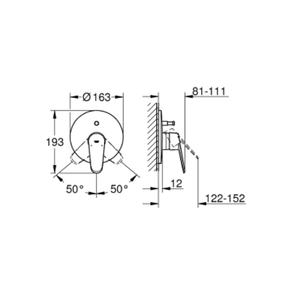 Van nóng lạnh kèm chuyển hướng 2 đường Eurodisc Cosmopolitan GROHE 19548002 - Ảnh 3
