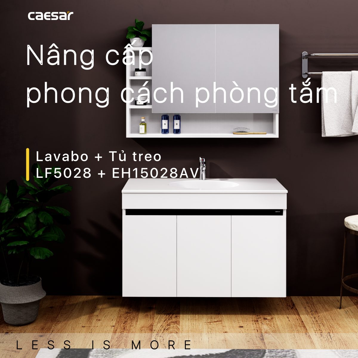 Lavabo + Tủ Treo - LF5028 + EH15028AV - Ảnh 2
