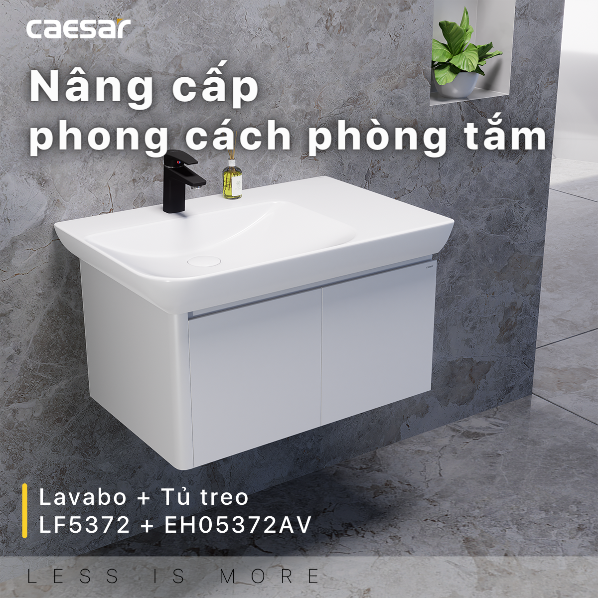 Lavabo + Tủ Treo - LF5372 + EH05372AV - Ảnh 2