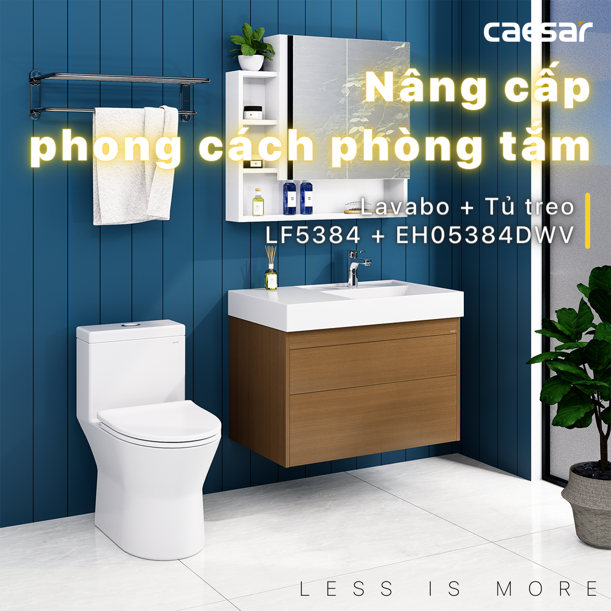 Lavabo + Tủ treo - LF5384 + EH05384DWV - Ảnh 2