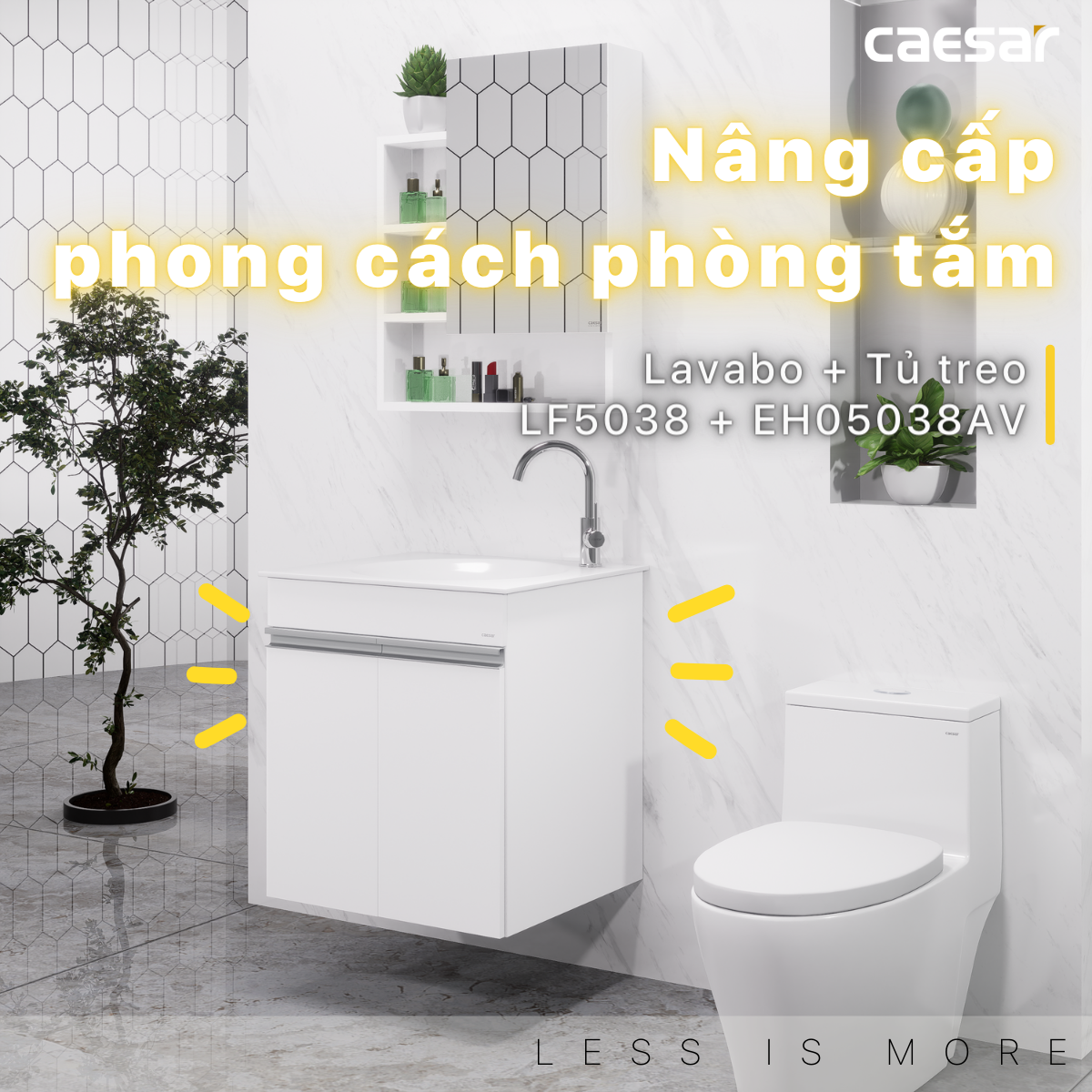 Lavabo + Tủ Treo - LF5038 + EH05038AV - Ảnh 2