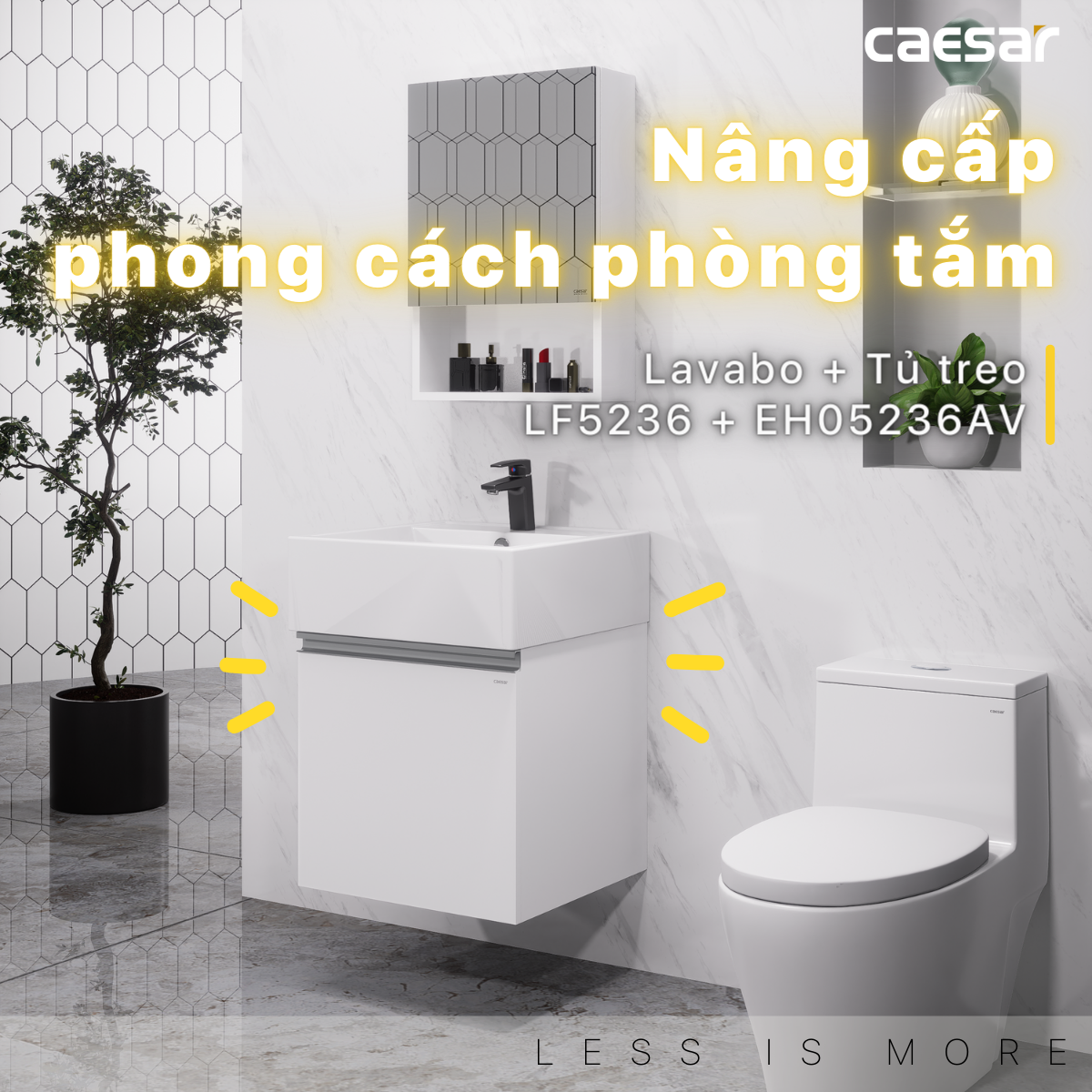 Lavabo + Tủ Treo - LF5236 + EH05236AV - Ảnh 2