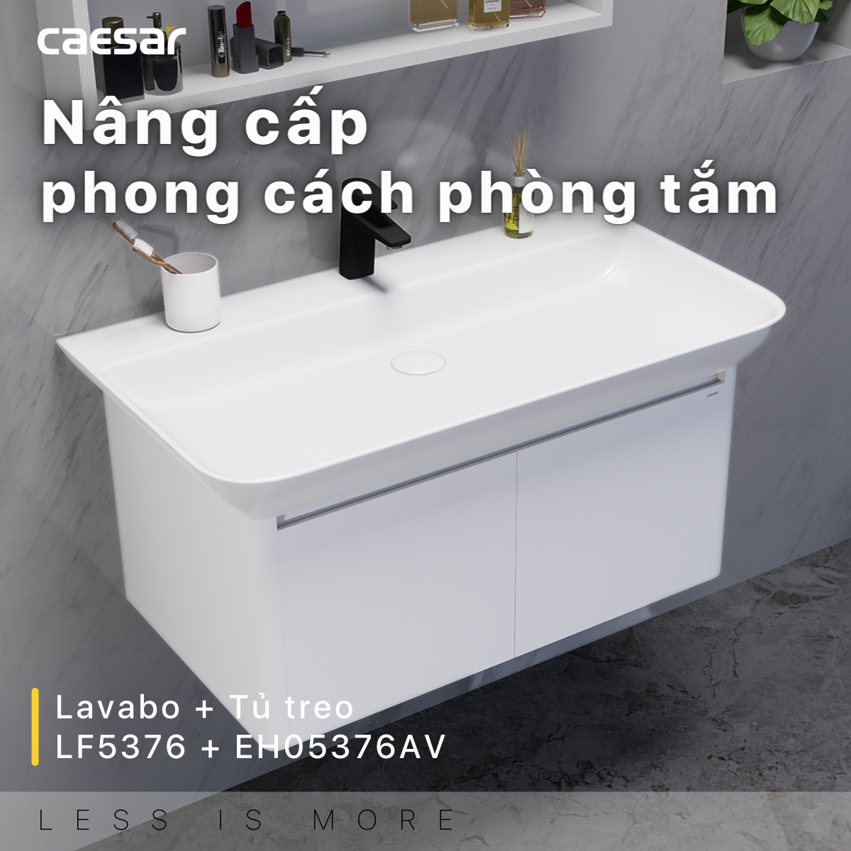 Lavabo + Tủ treo - LF5376 + EH05376AV - Ảnh 2
