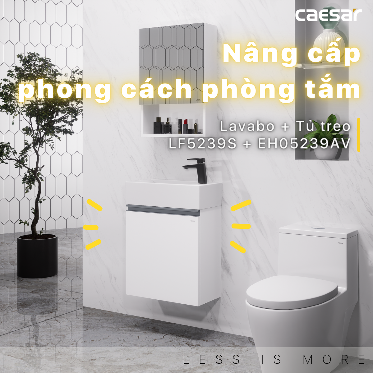 Lavabo + Tủ Treo - LF5239S + EH05239AV - Ảnh 2