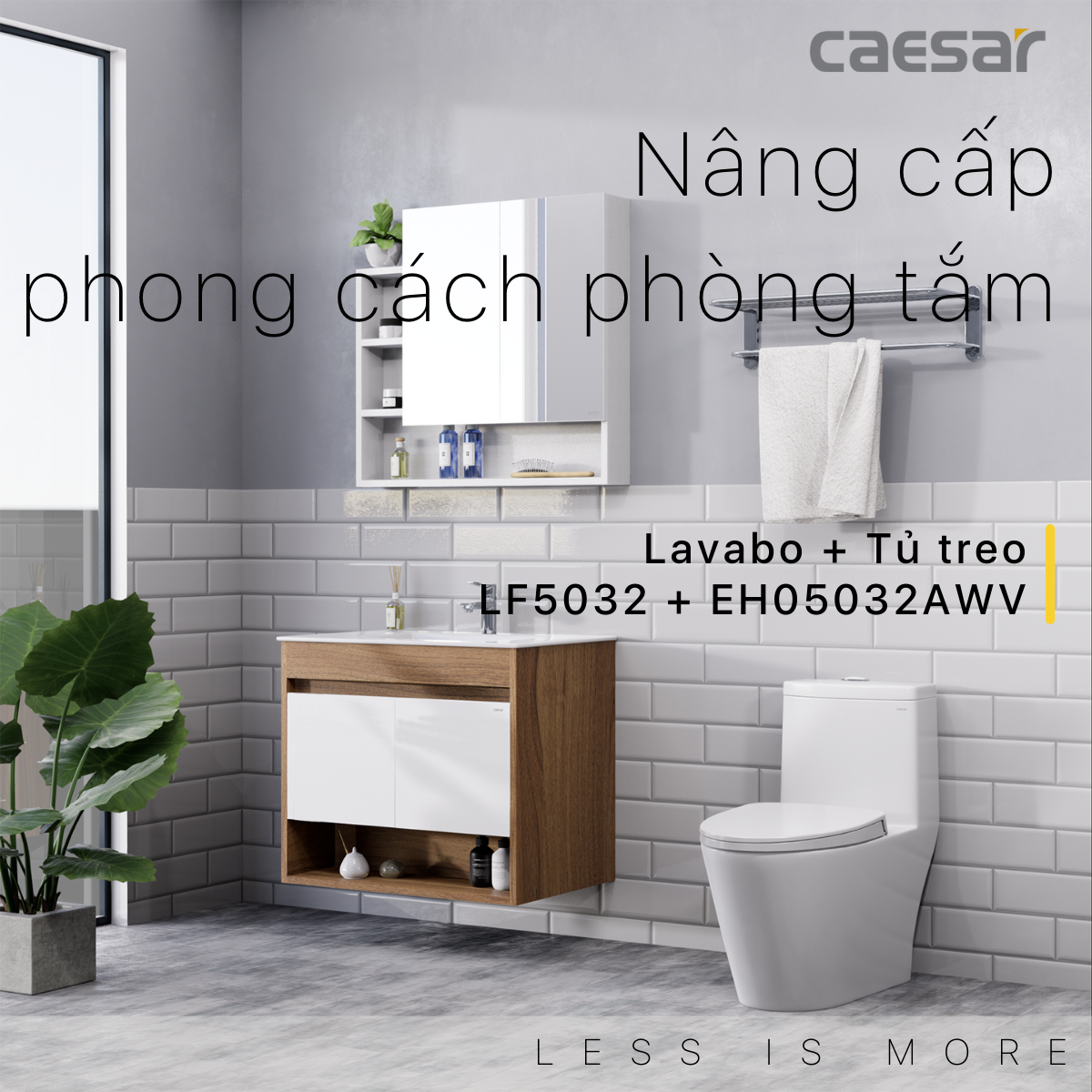 Lavabo + Tủ treo LF5032 - EH05032AWV - Ảnh 2
