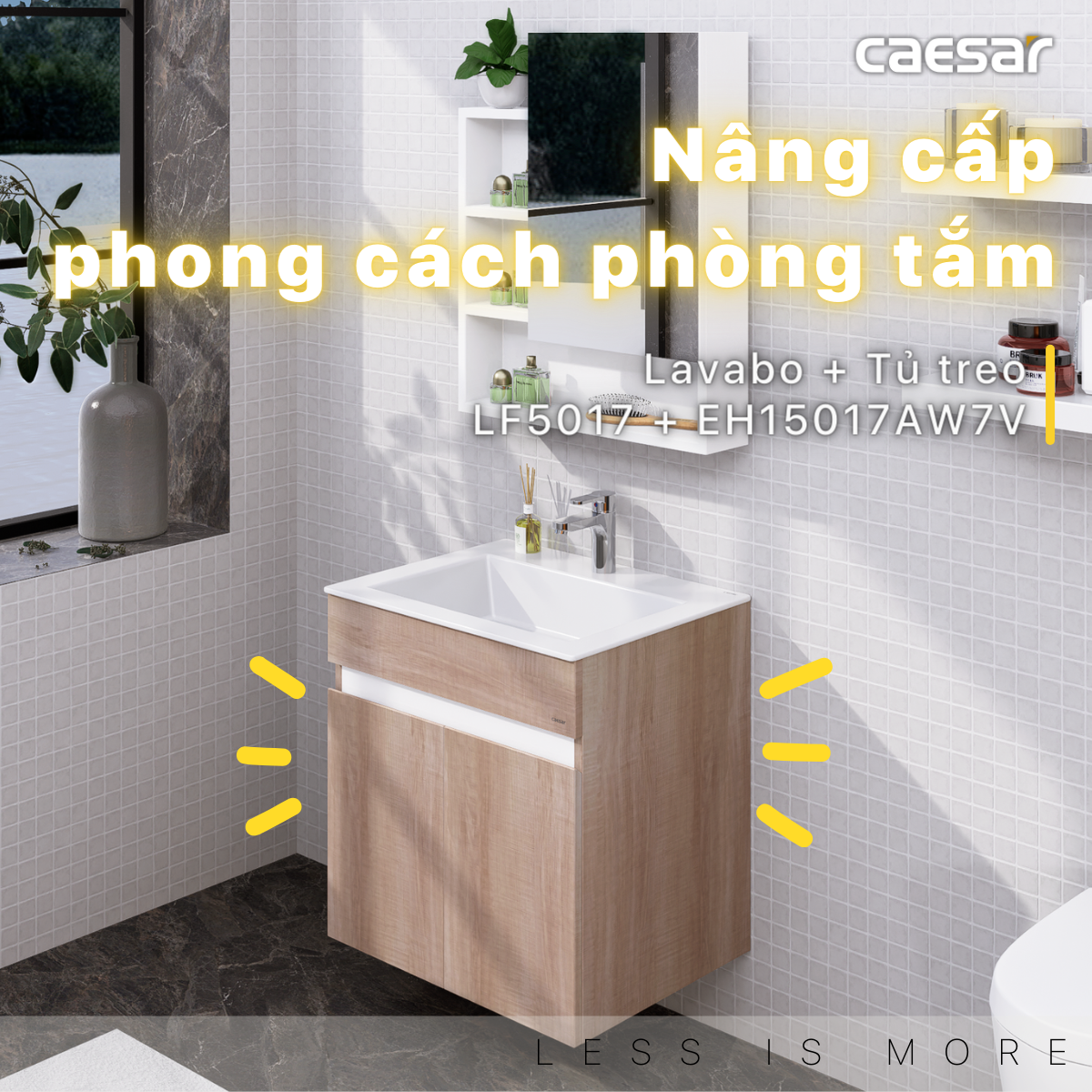 Lavabo + Tủ treo LF5017 + EH15017AW7V - Ảnh 2