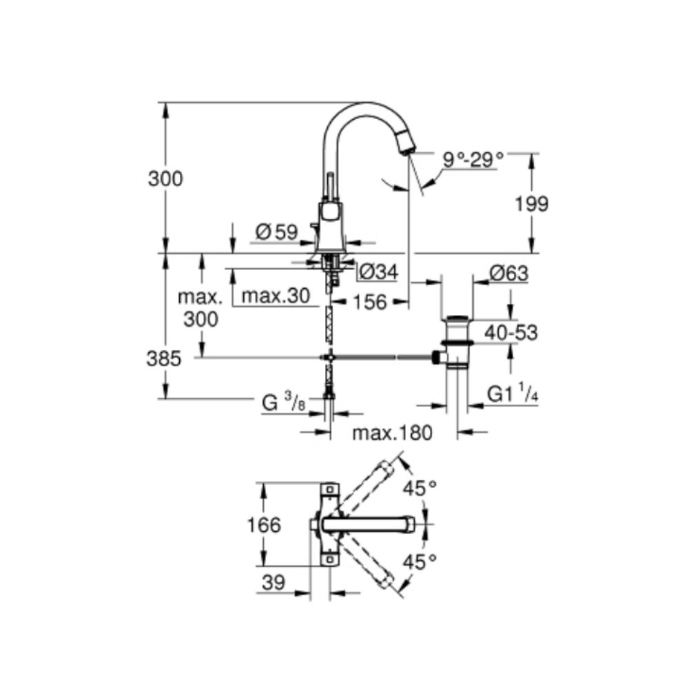 Vòi chậu nóng lạnh Grandera L-size GROHE 20666IG0 - Ảnh 3