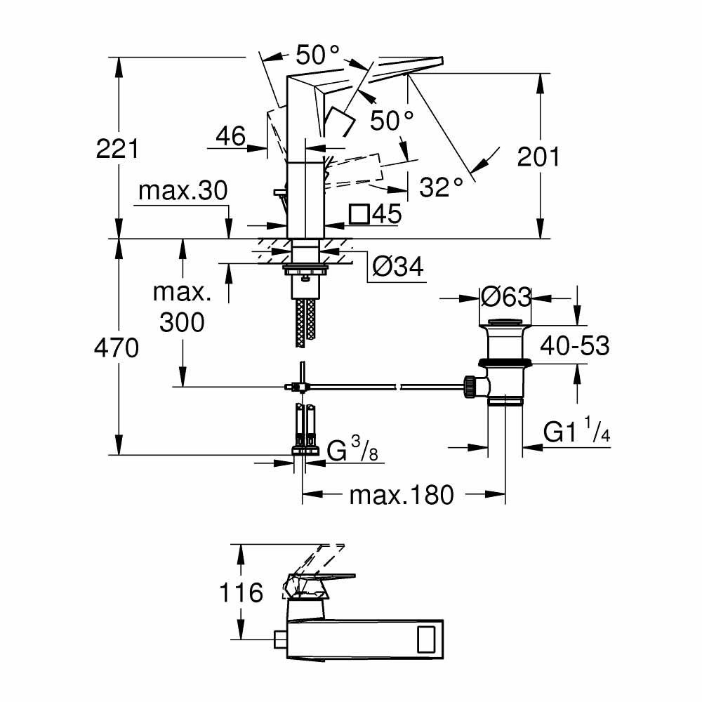 Vòi chậu nóng lạnh Allure GROHE 23109000 - Ảnh 3