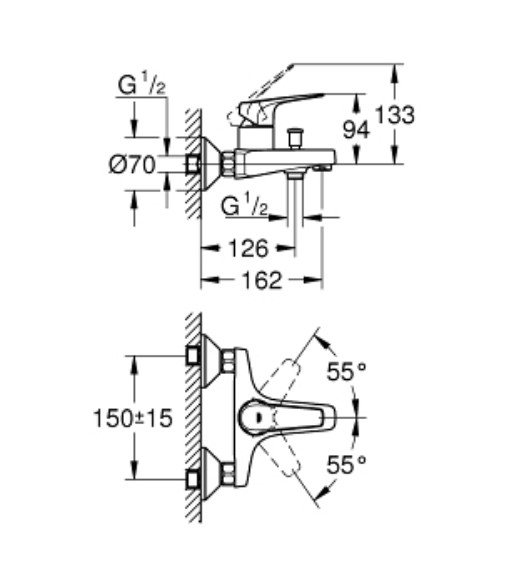 Củ sen tắm nóng lạnh BauFlow GROHE 23601000 - Ảnh 3
