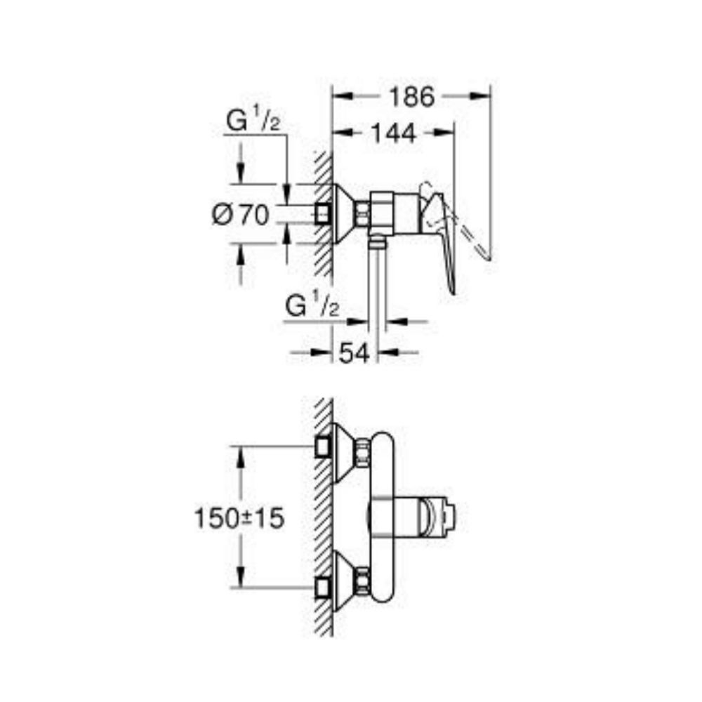 Củ sen tắm nóng lạnh BauEdge GROHE 23636000 - Ảnh 3