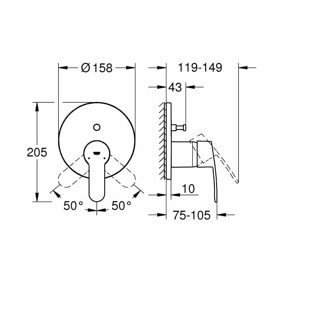 Van nóng lạnh kèm chuyển hướng 2 đường Eurostyle Cosmopolitan GROHE 24052002 - Ảnh 3