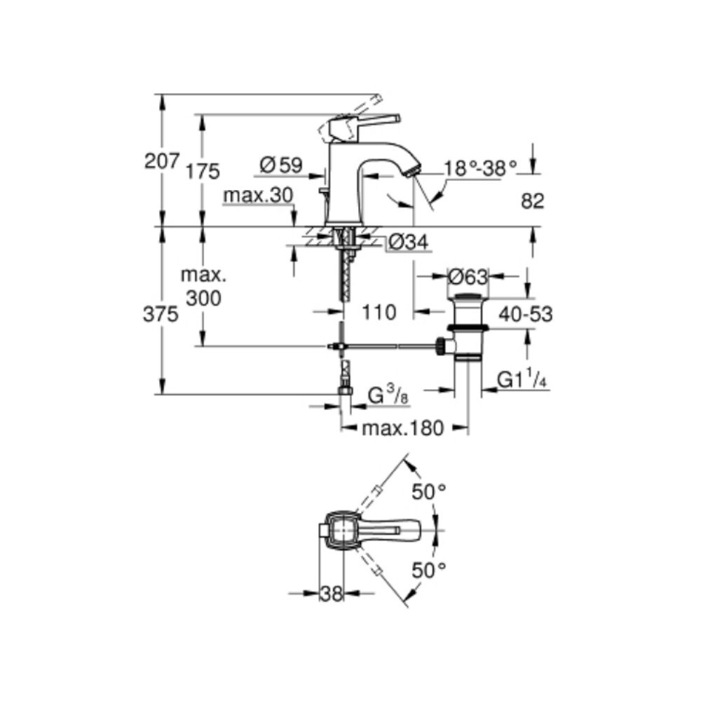 Vòi chậu nóng lạnh Grandera M-size GROHE 24369DA0 - Ảnh 3