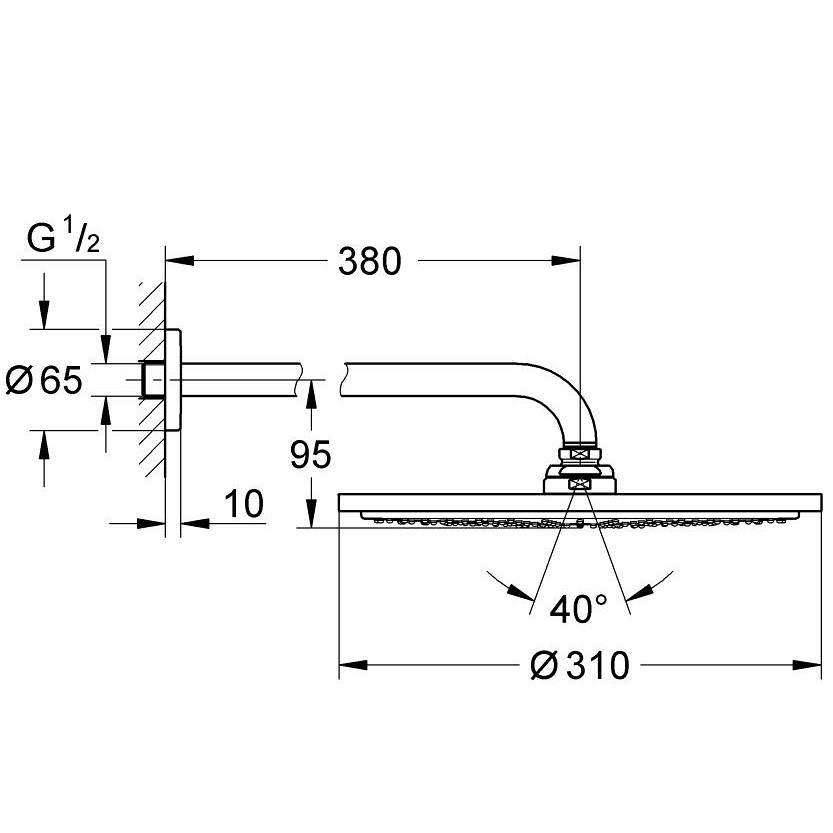 Bộ bát sen tắm gắn tường Rainshower Cosmopolitan 310 GROHE 26056000 - Ảnh 3