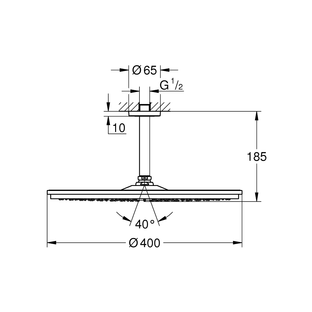 Bộ bát sen tắm gắn trần Rainshower Cosmopolitan 400 GROHE 26256000 - Ảnh 3