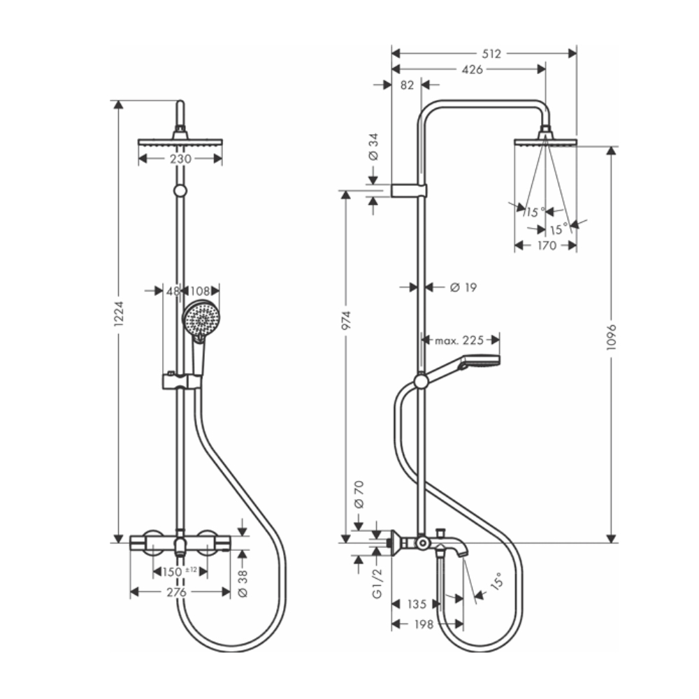 Sen cây nhiệt độ HG Vernis Shape Hansgrohe 26284007 (kèm vòi xả bồn) - Ảnh 3