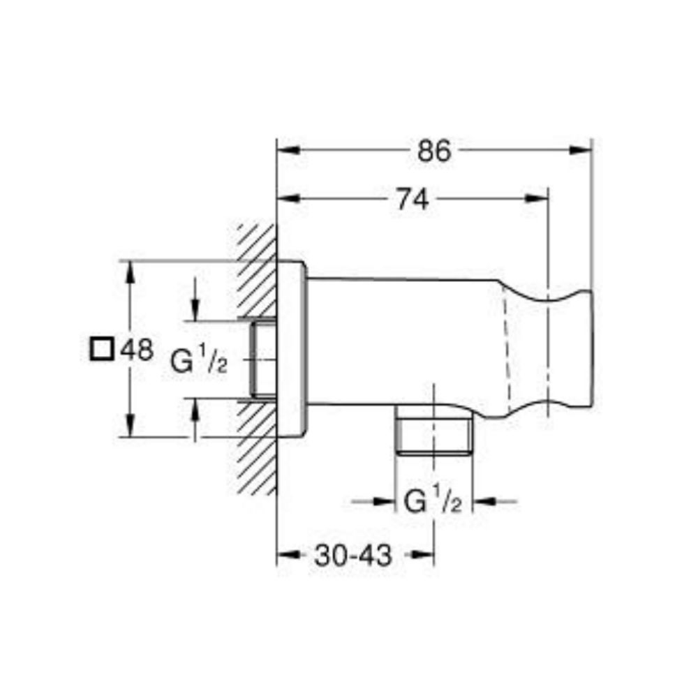 Cút nối tường kèm gác sen Rainshower GROHE 26659A00 - Ảnh 3