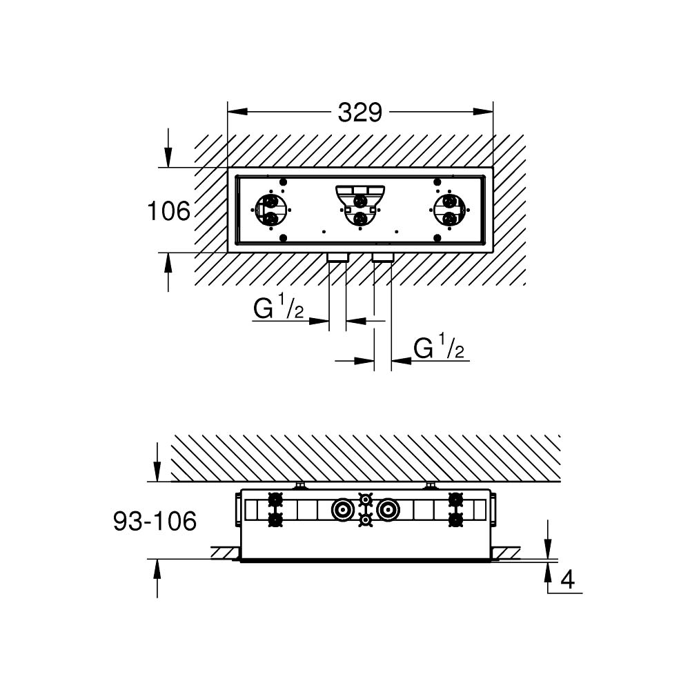 Bộ âm cho bát sen gắn trần Rainshower Aqua Small GROHE 26739000 - Ảnh 3
