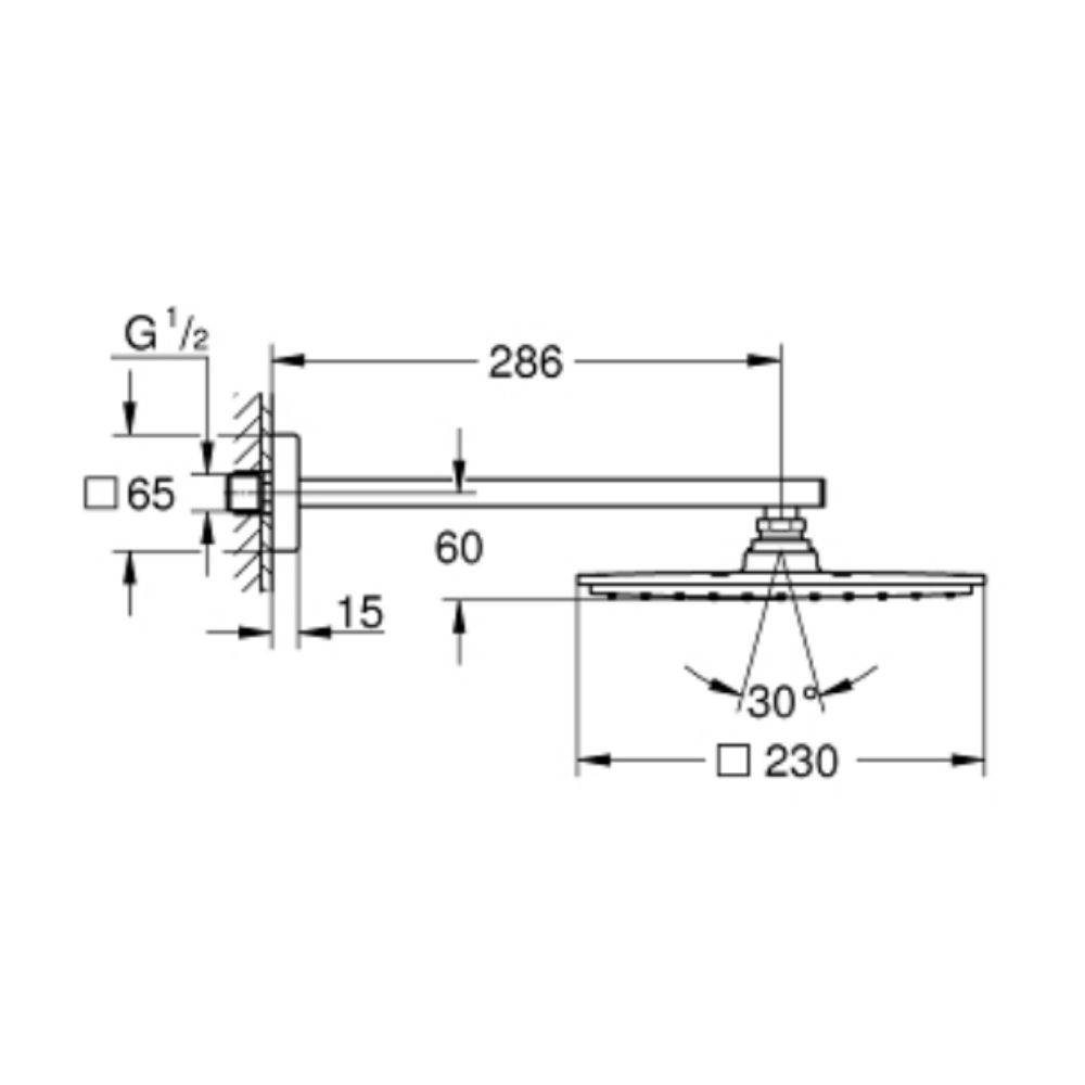 Bộ bát sen tắm gắn tường Rainshower Aqua GROHE 26856000 - Ảnh 3