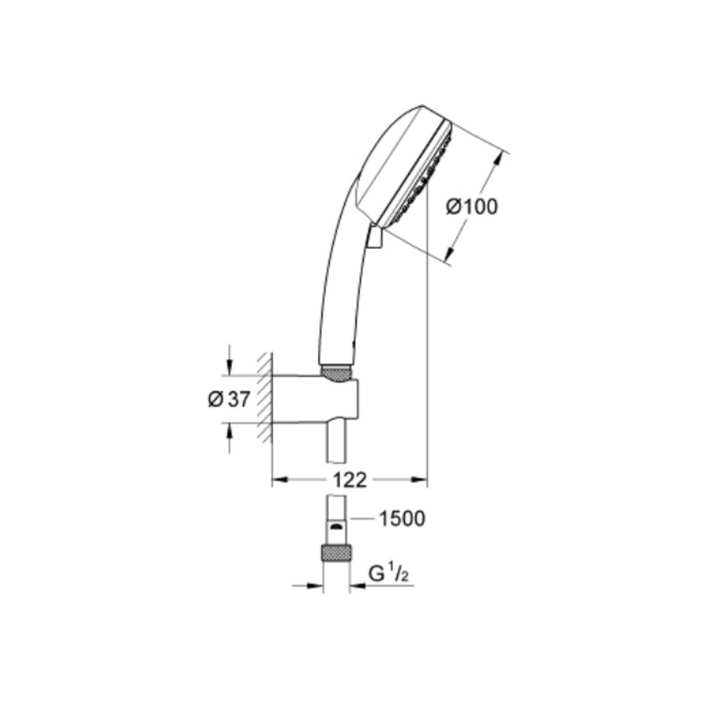 Bộ tay sen tắm 3 chế độ Tempesta Cosmopolitan 100 GROHE 27588001 - Ảnh 3