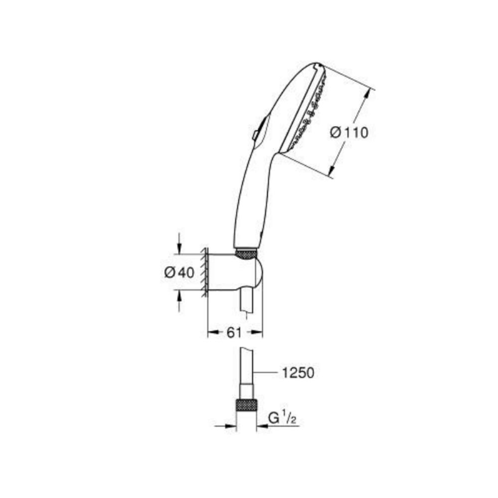 Bộ tay sen tắm 2 chế độ Tempesta 110 GROHE 27799003 - Ảnh 3