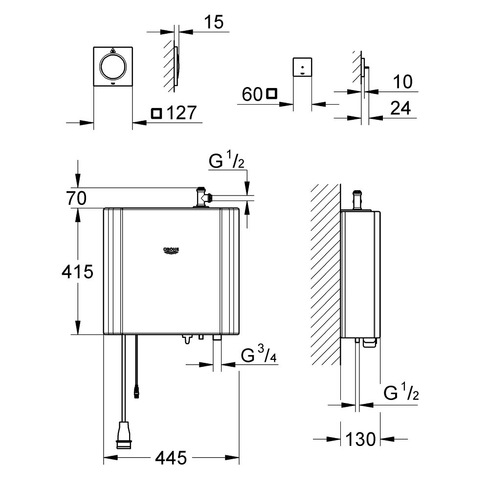 Bộ xông hơi phòng spa F-Digital Deluxe GROHE 27934000 - Ảnh 3