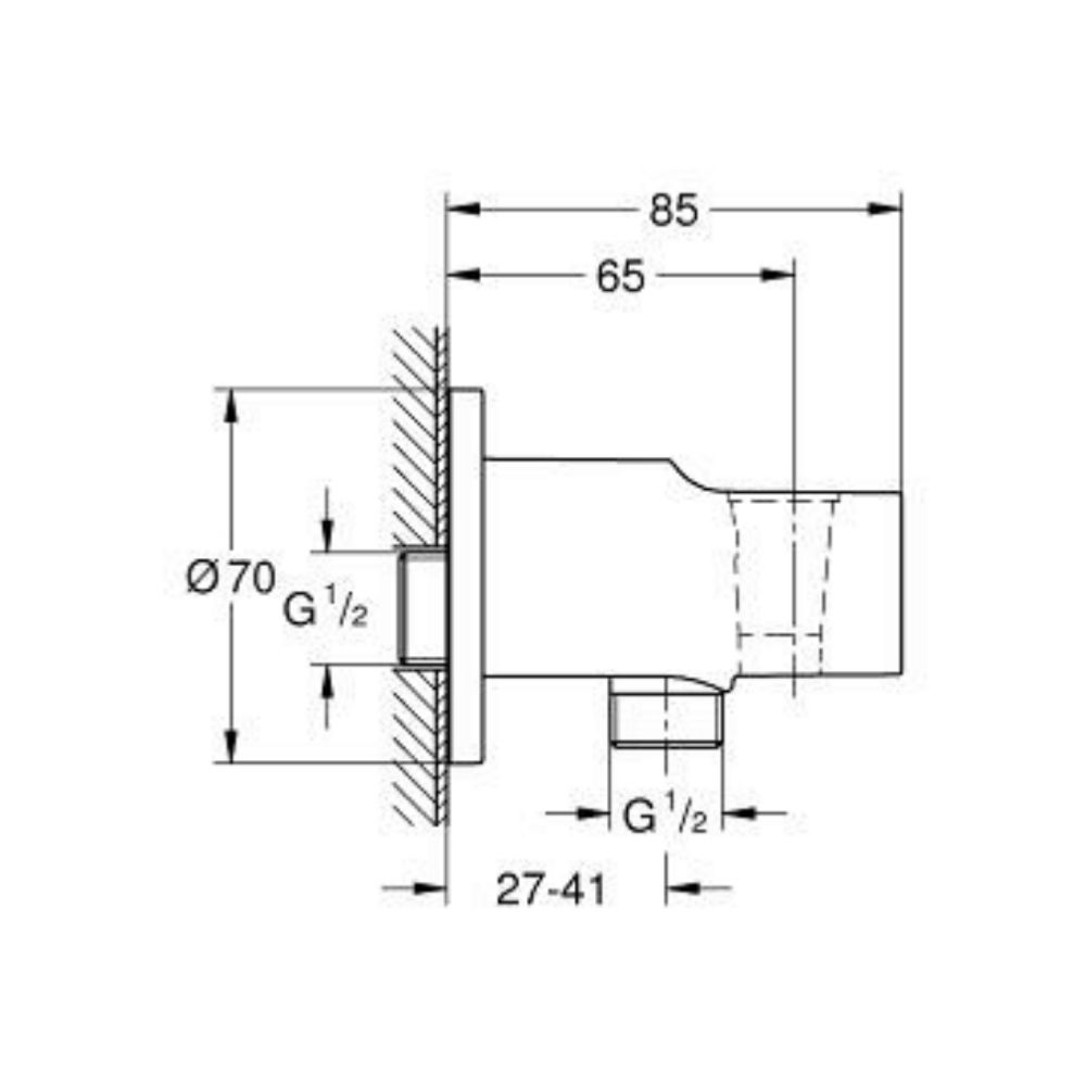Đầu nối dây sen tắm Grandera GROHE 28628001 - Ảnh 3