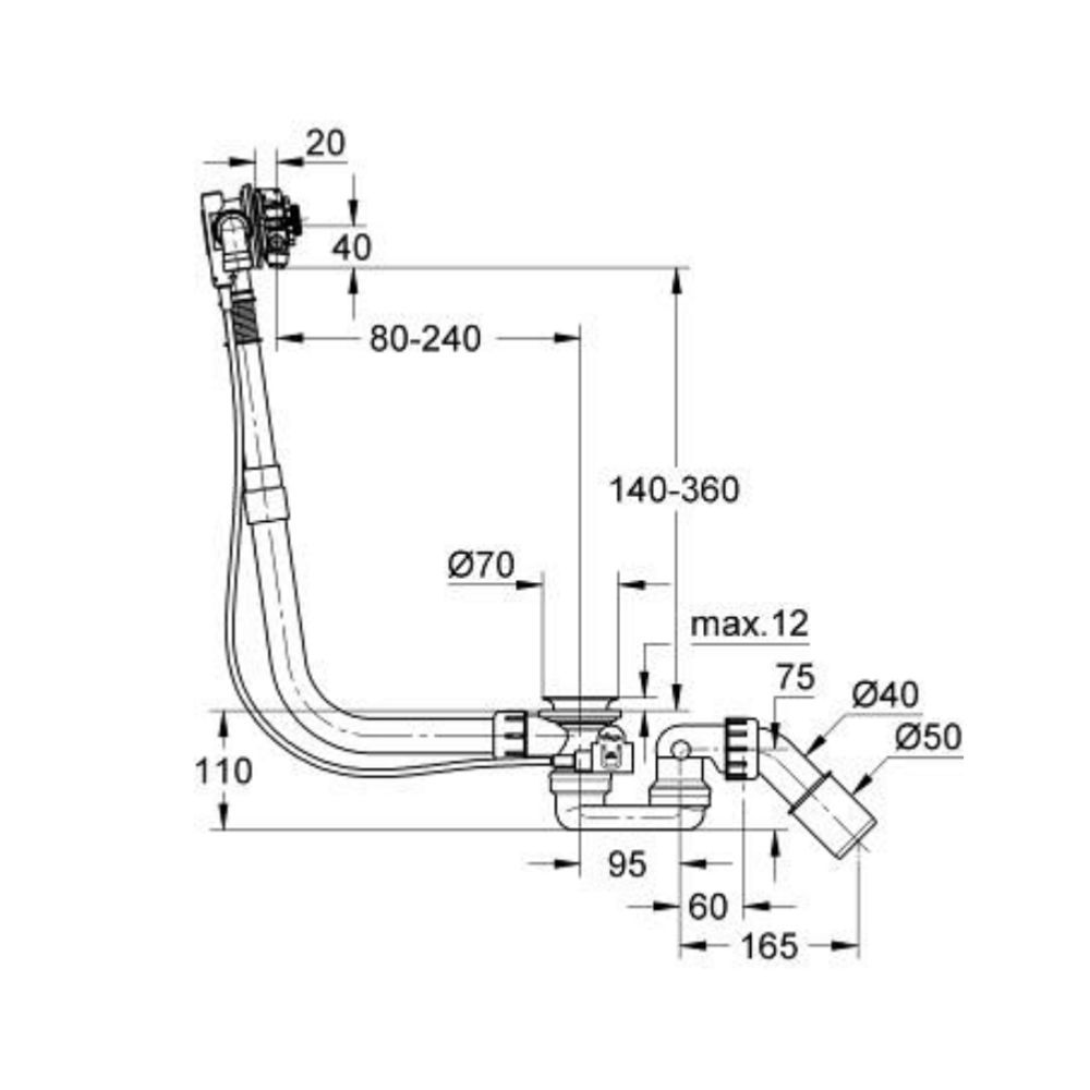 Bộ xả bồn tắm GROHE 28990000 - Ảnh 3