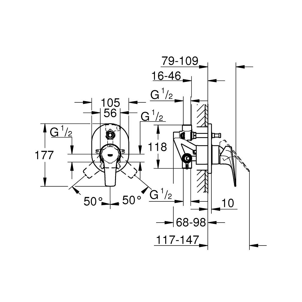 Van điều chỉnh nóng lạnh BauFlow GROHE 29045000 - Ảnh 3
