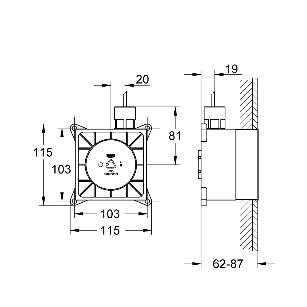 Bộ điều chỉnh âm thanh Rainshower F-Series GROHE 29073000 - Ảnh 3