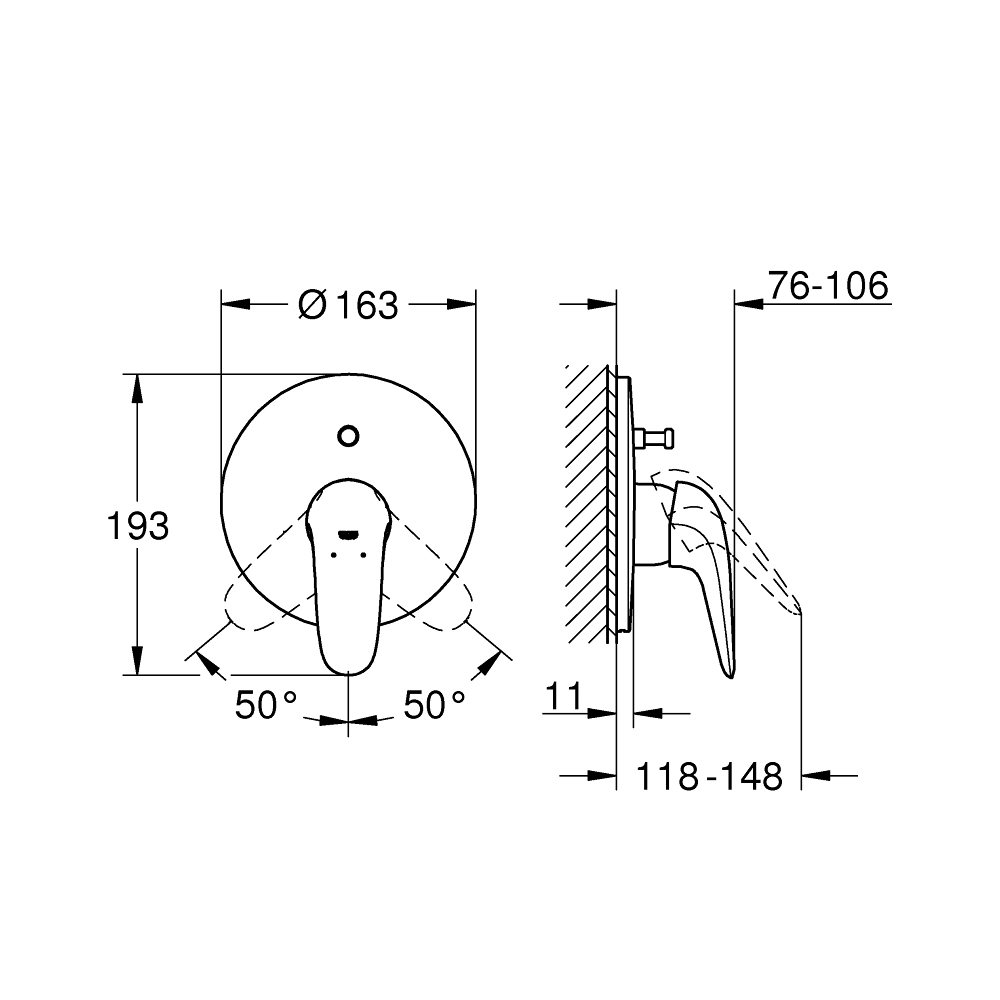 Van nóng lạnh kèm chuyển hướng 2 đường Eurostyle GROHE 29099003 - Ảnh 3