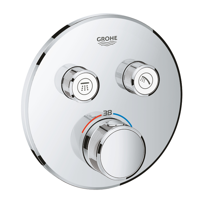 Mặt điều khiển sen tắm ổn nhiệt Grohtherm SmartControl tròn 2 chế độ GROHE 29119000 - Ảnh 4