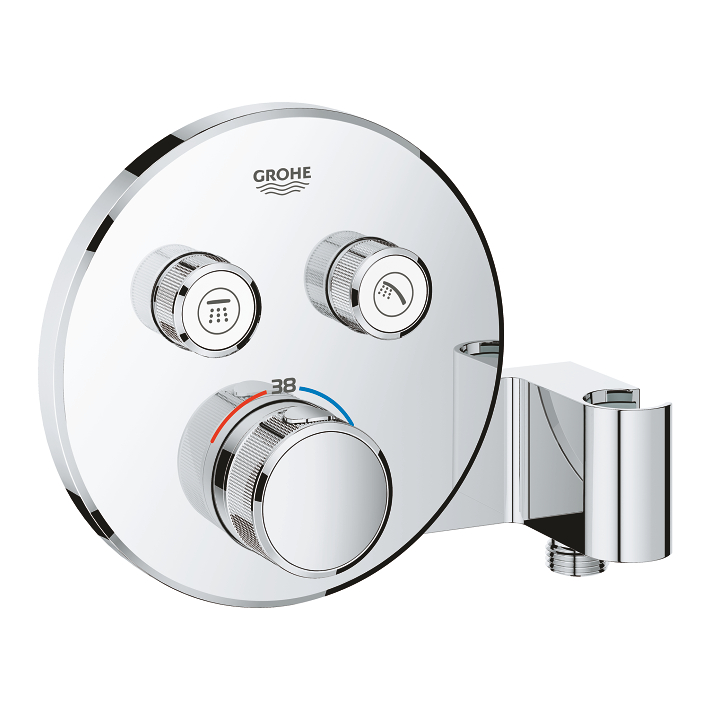 Mặt điều khiển sen tắm ổn nhiệt Grohtherm SmartControl tròn 2 chế độ kèm gác sen GROHE 29120000
