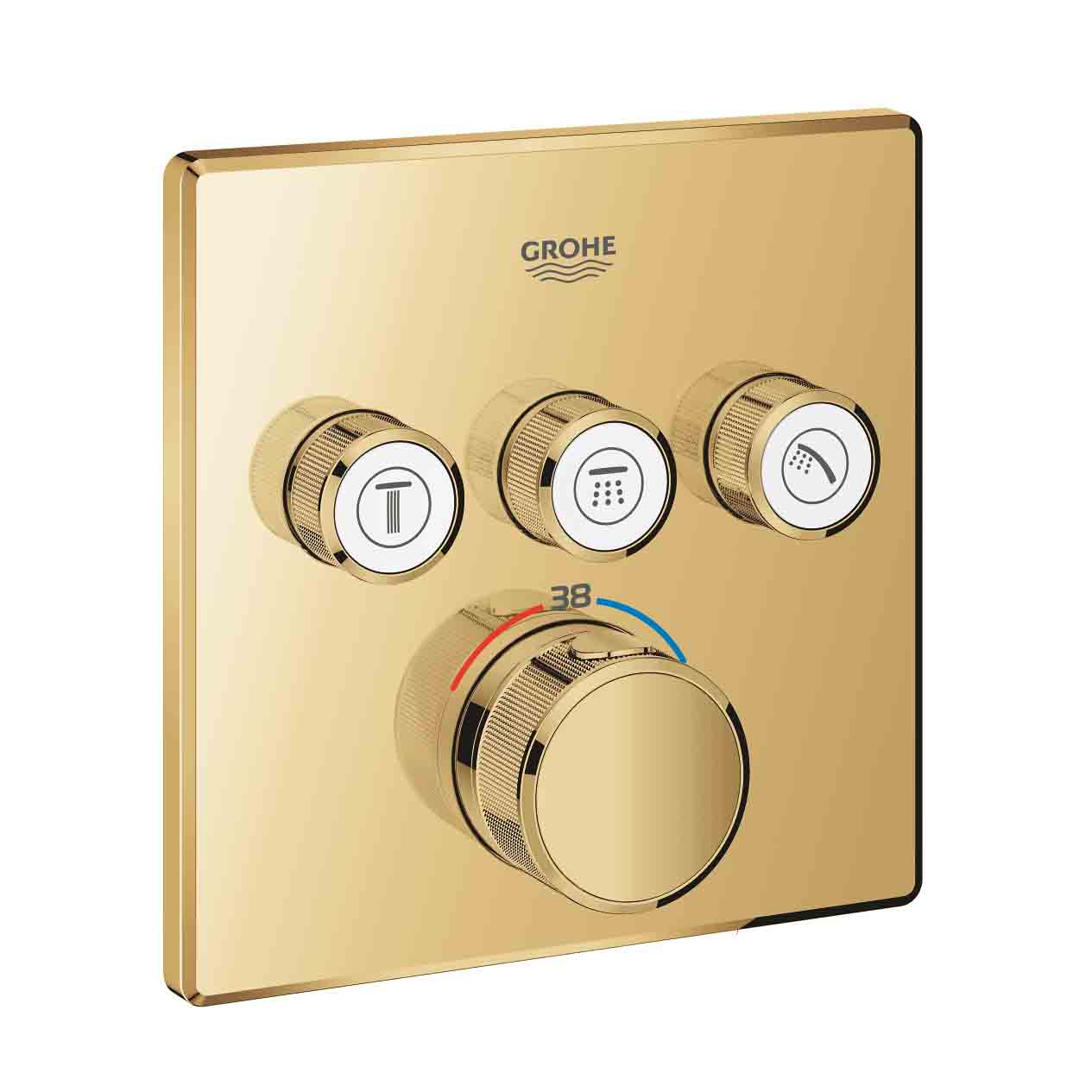 Mặt điều khiển sen tắm ổn nhiệt Grohtherm SmartControl vuông 3 chế độ GROHE 29126000 - Ảnh 10