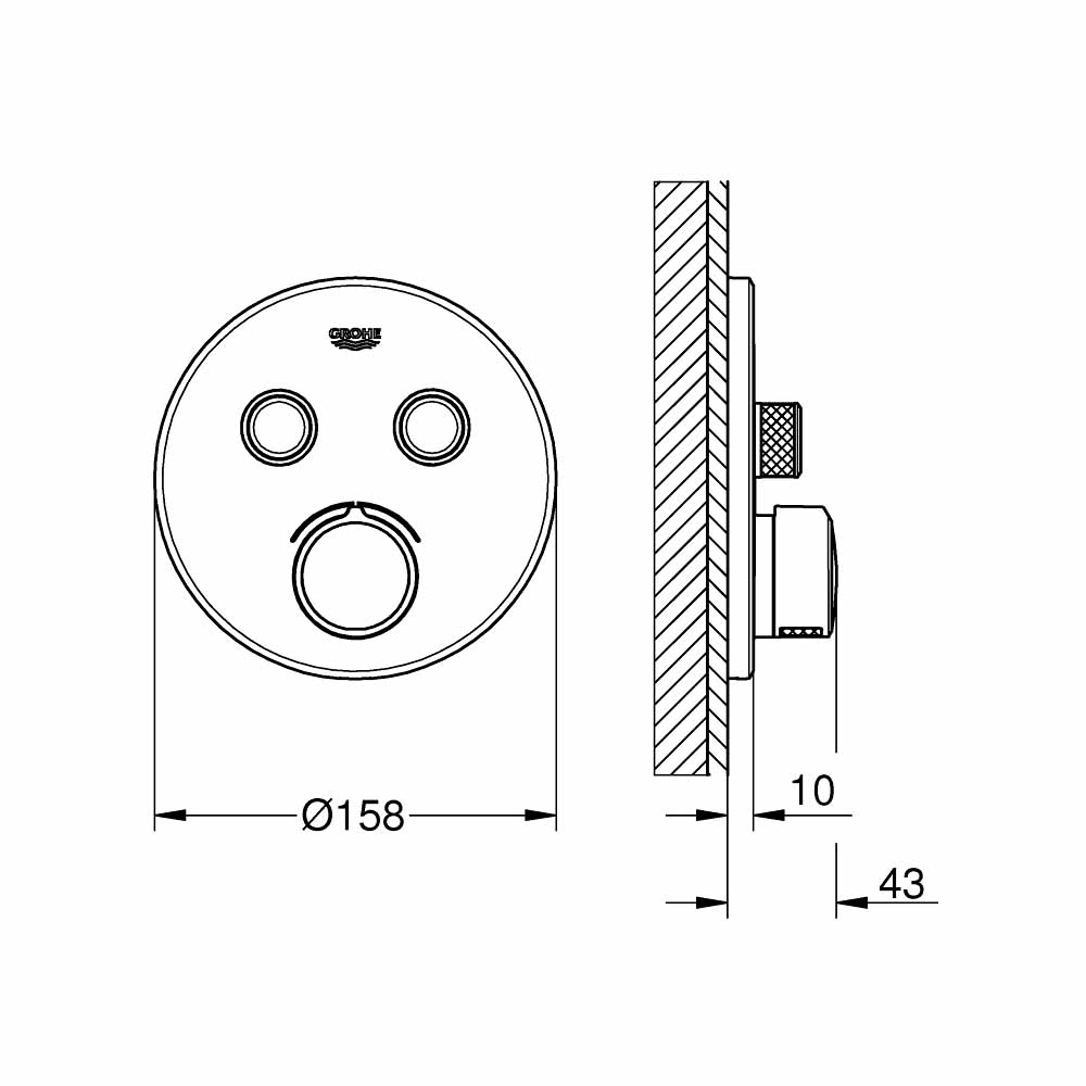 Van nhiệt độ kèm chuyển hướng 2 đường SmartControl GROHE 29145000 - Ảnh 3