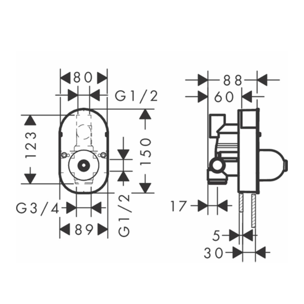 Phụ kiện âm tường van điều chỉnh Focus Hansgrohe 31741180 - Ảnh 3