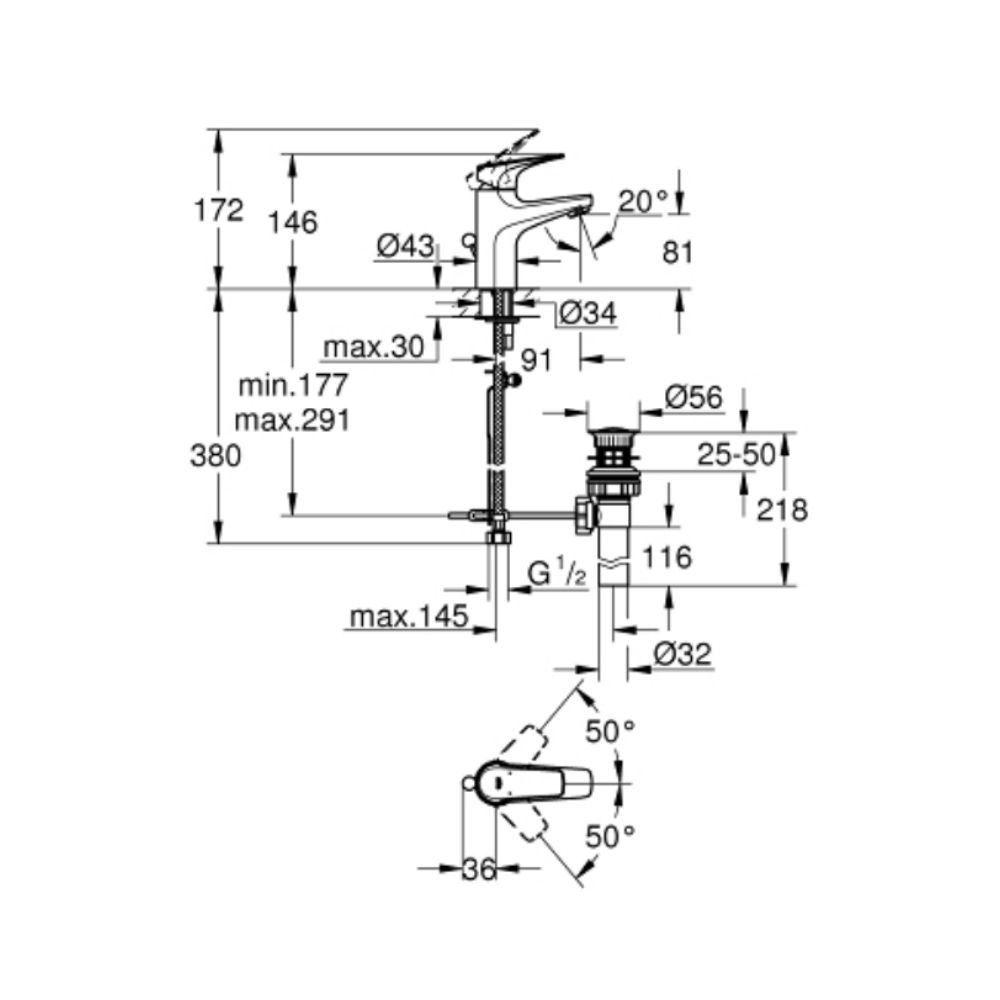 Vòi chậu nóng lạnh BauFlow GROHE 32810000 - Ảnh 3
