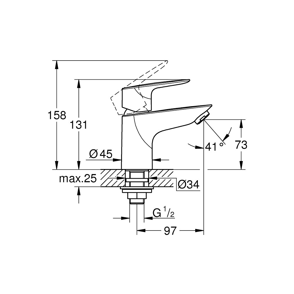 Vòi chậu lạnh BauEdge GROHE 32861001 - Ảnh 3
