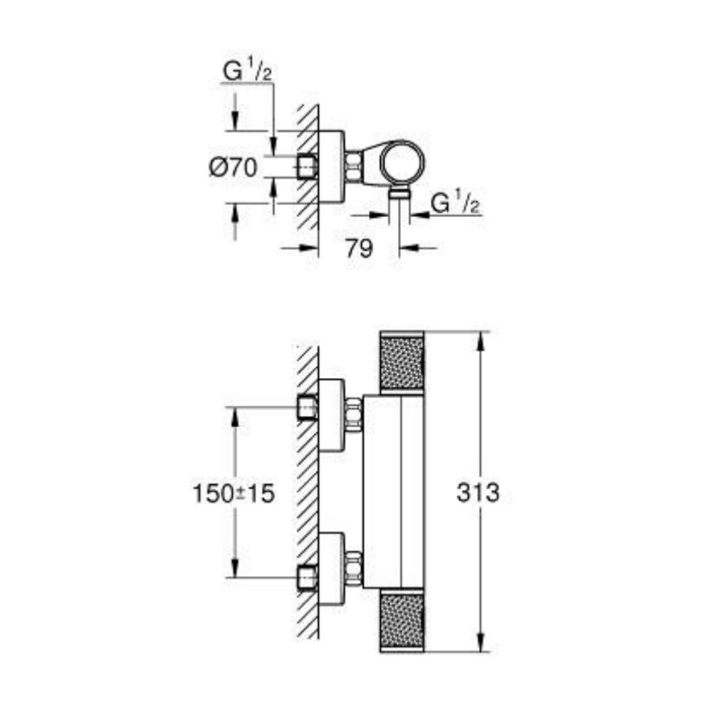 Củ sen tắm nhiệt độ Grohtherm 1000 GROHE 34827KF0 - Ảnh 3