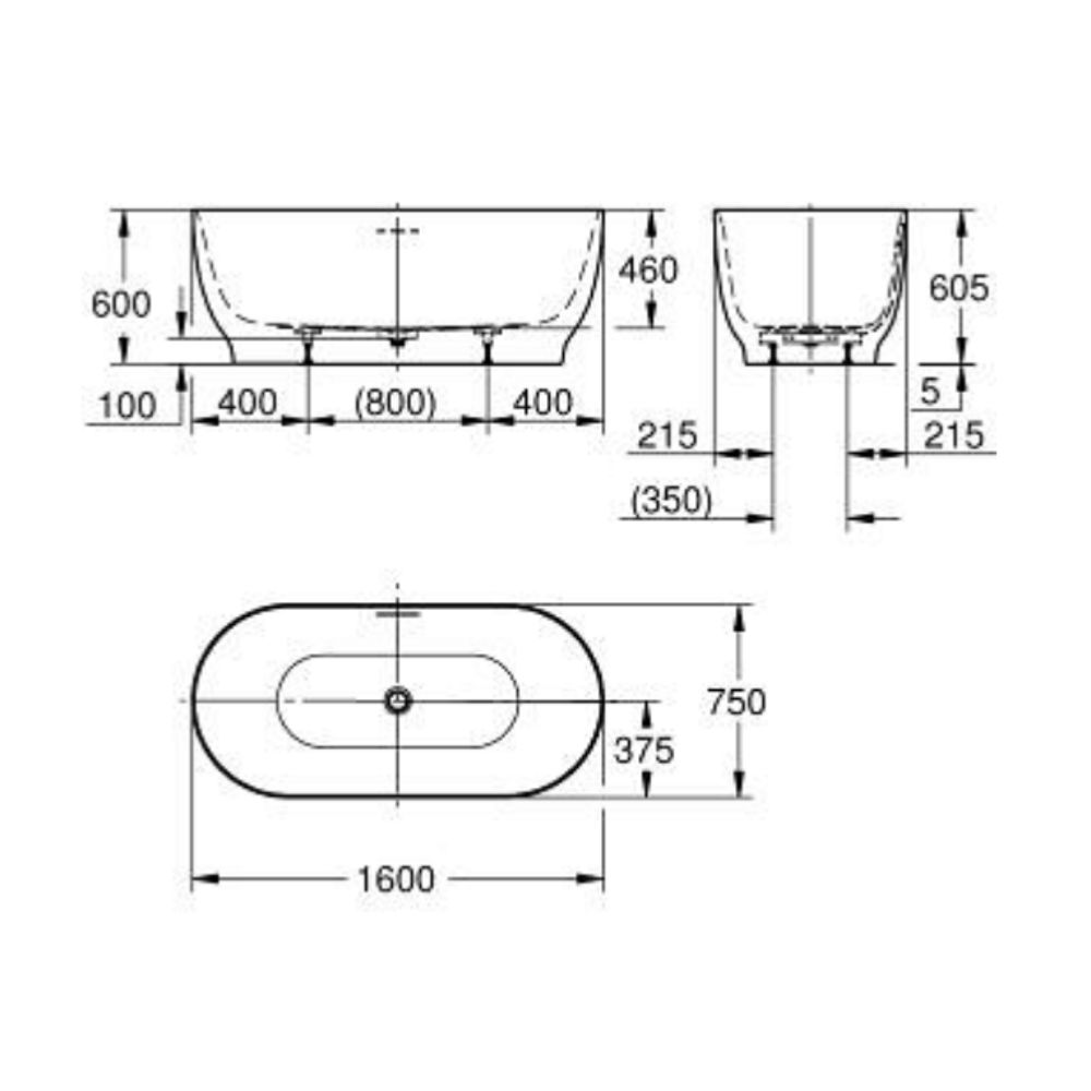 Bồn tắm đặt sàn 1m6 Essence GROHE 36514000 - Ảnh 3