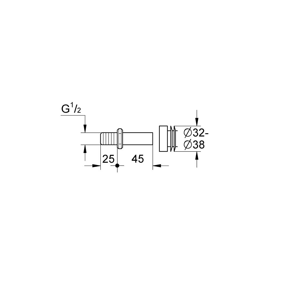 Bộ kết nối đầu vào 1/2 GROHE 37044000 - Ảnh 3