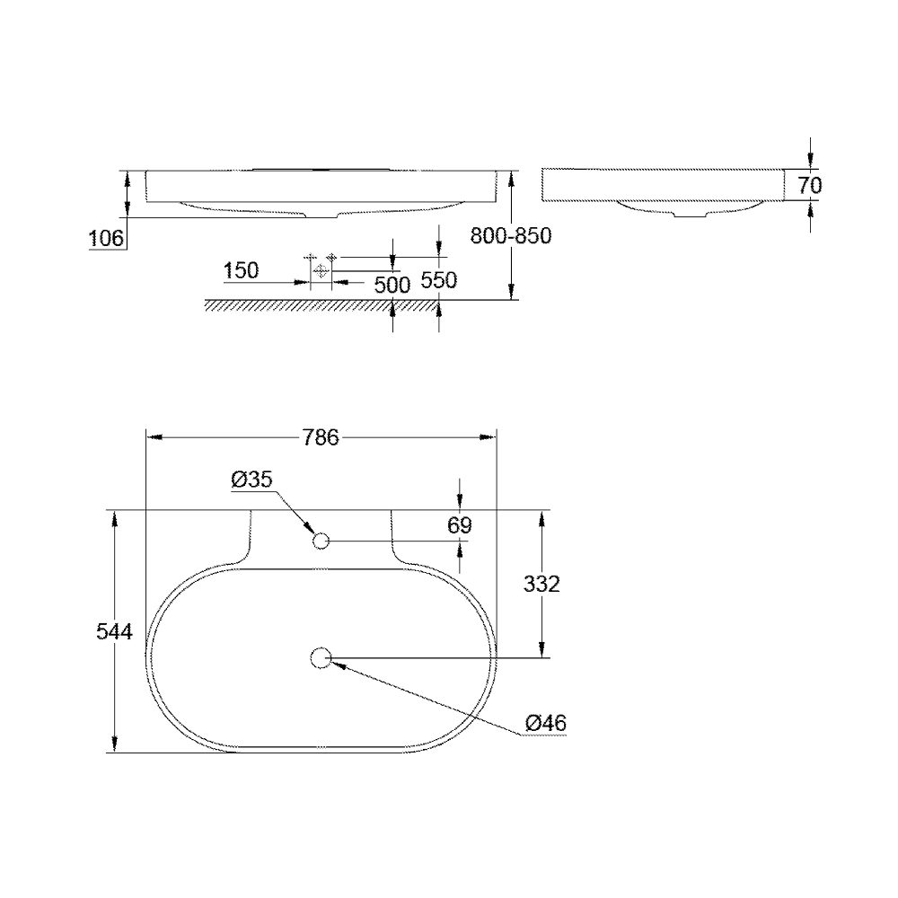 Chậu rửa lavabo đặt bàn Eurocosmo GROHE 39070001 - Ảnh 3