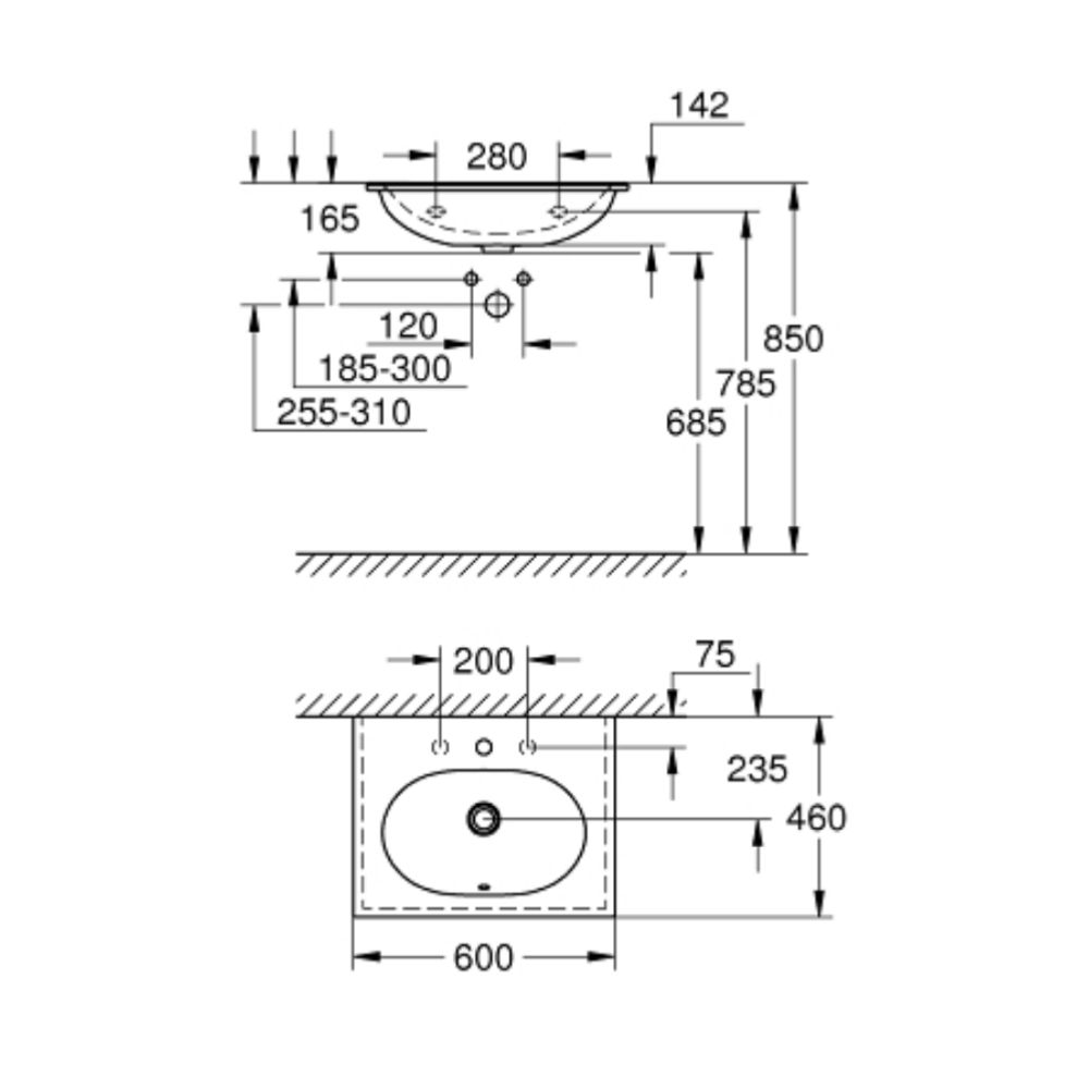 Chậu rửa lavabo treo tường Essence GROHE 3956800H - Ảnh 3