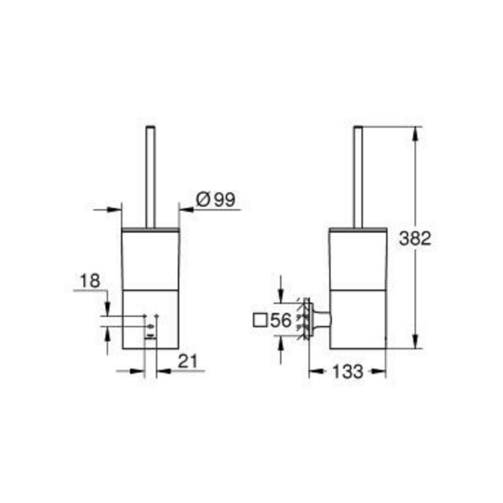 Bộ cọ cầu gắn tường Allure GROHE 40340001 - Ảnh 3