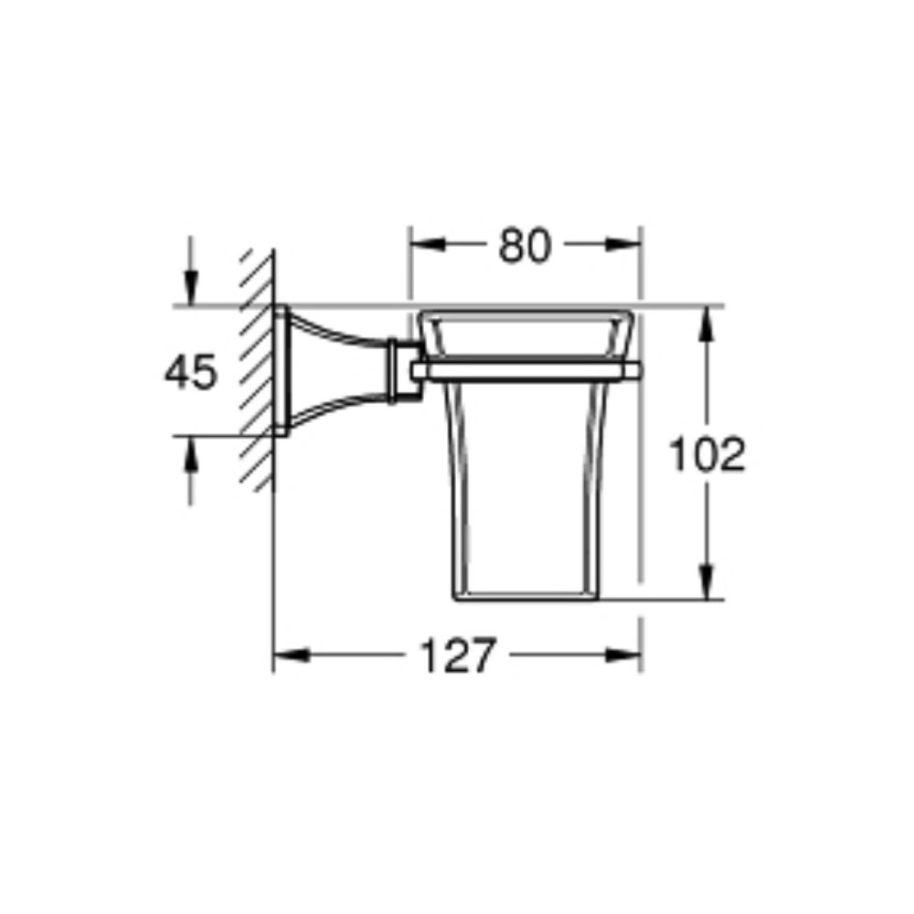 Bộ giá và ly sứ gắn tường Grandera GROHE 40909IG0 - Ảnh 3