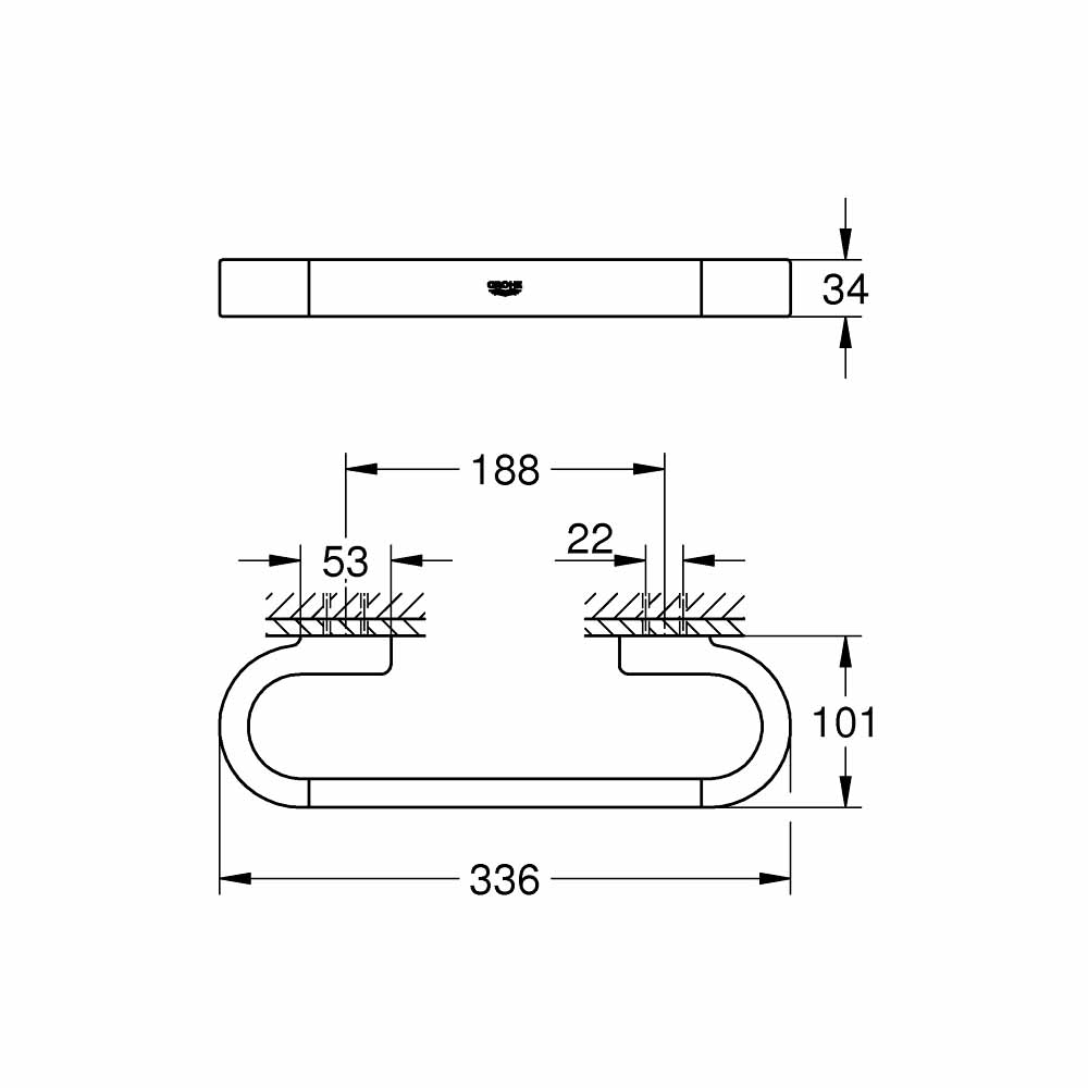 Thanh tay vịn Selection GROHE 41064000 - Ảnh 3