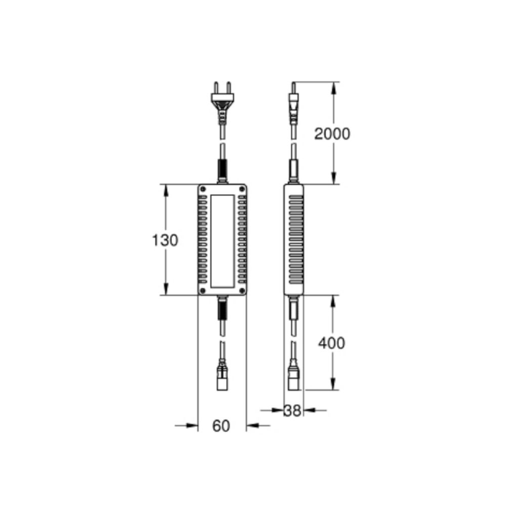 Hộp nguồn điện cơ bản cho hệ thống F-Digital Deluxe GROHE 42633000 - Ảnh 3