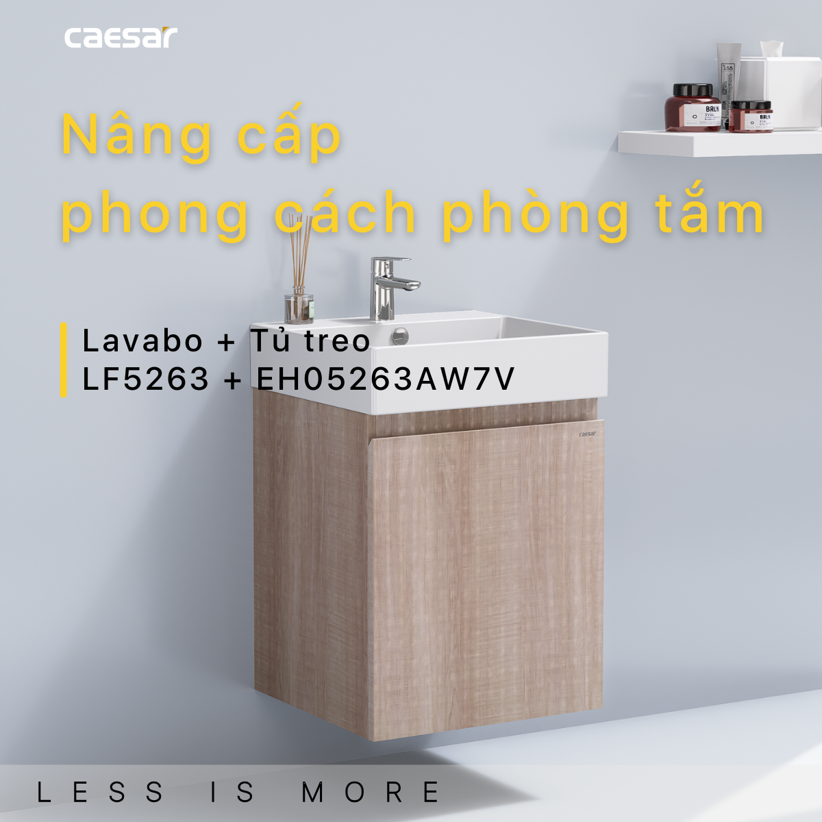 Lavabo kết hợp tủ treo LF5263 + EH05263AW7V - Ảnh 2
