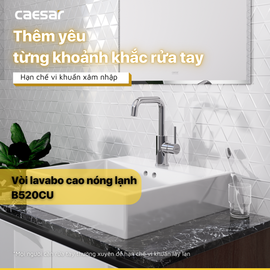 Vòi lavabo nóng lạnh B520CU - Ảnh 2