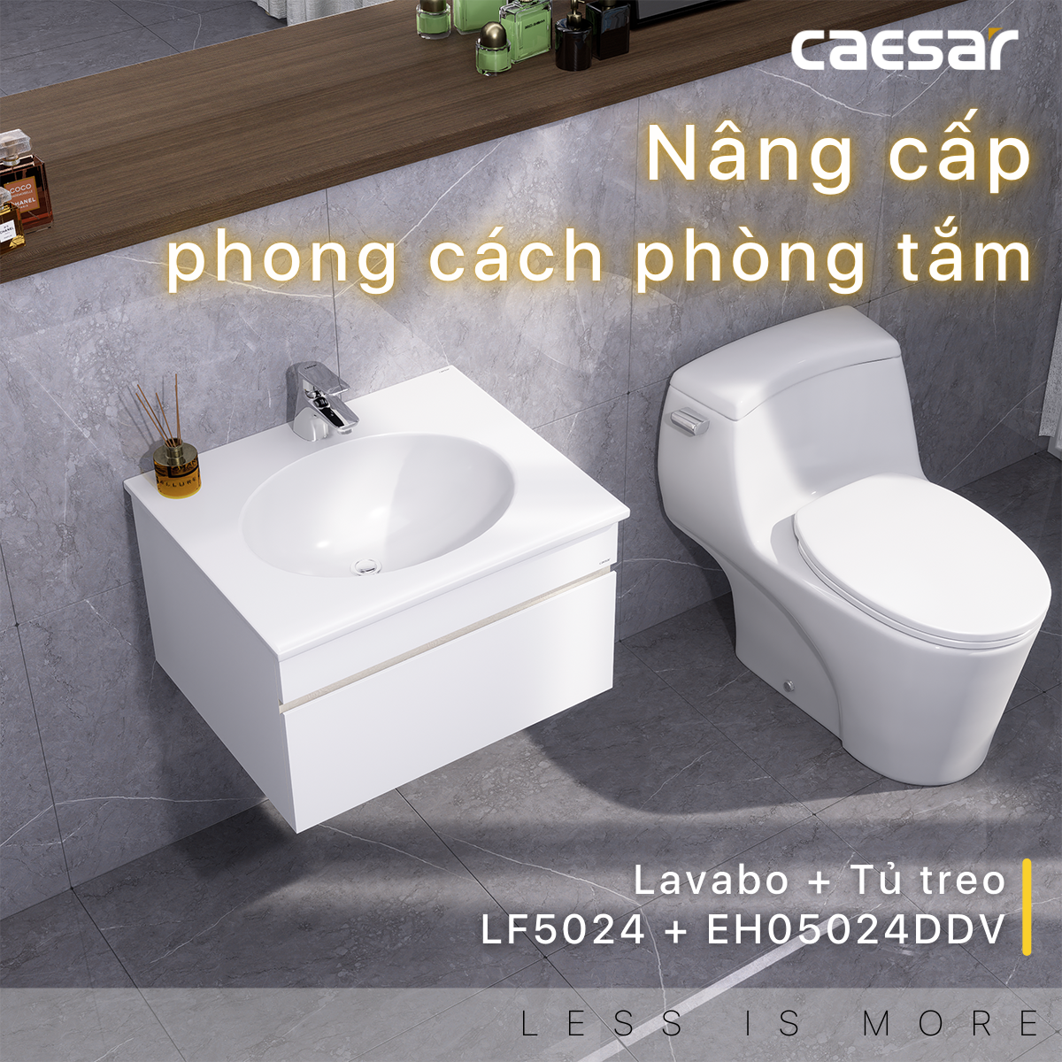 Lavabo + Tủ Treo - LF5024 + EH05024DDV - Ảnh 2